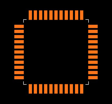 ATMEGA644PA-AU Footprint