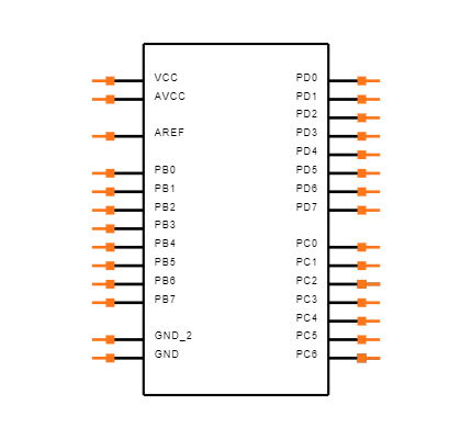 ATMEGA88V-10PU Symbol