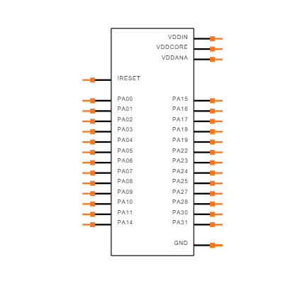 ATSAMD21E18A-AF Symbol