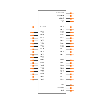 ATSAMD51G19A-MF Symbol