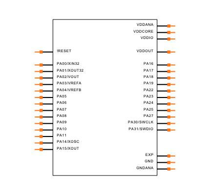 ATSAML11E16A-MU Symbol