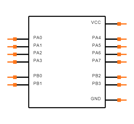 ATTINY44A-SSU Symbol