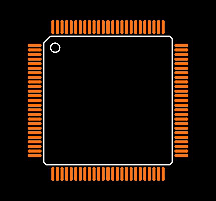 ATXMEGA128A1-AU Footprint