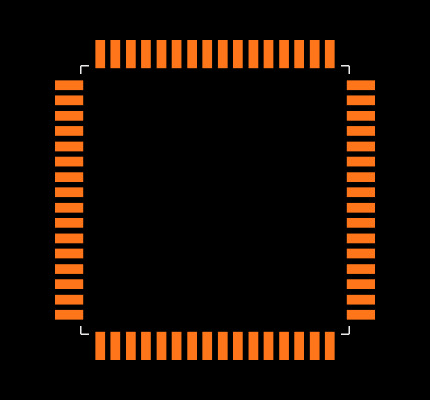 ATXMEGA256A3BU-AU Footprint