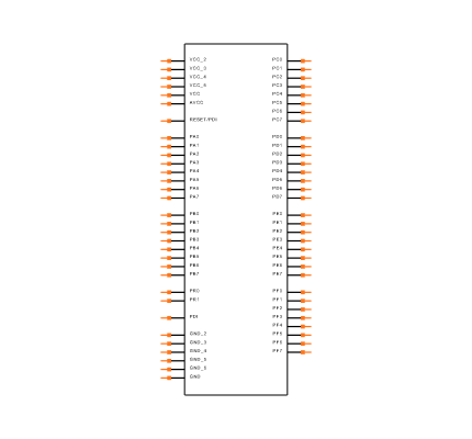 ATXMEGA256A3BU-AU Symbol