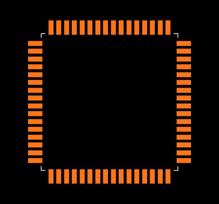 ATXMEGA256A3U-AU Footprint