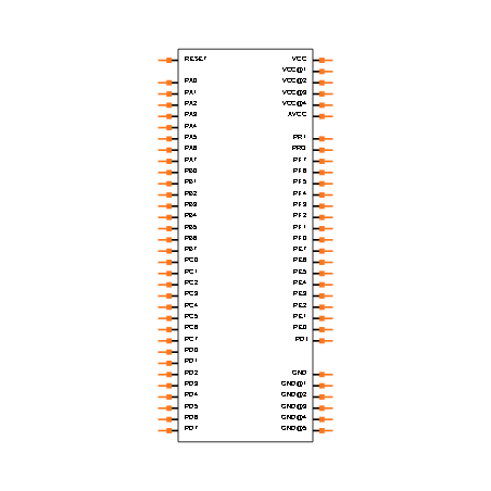 ATXMEGA256D3-AU Symbol