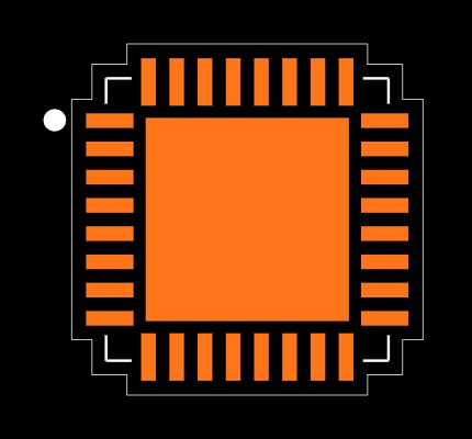 ATXMEGA32E5-MU Footprint