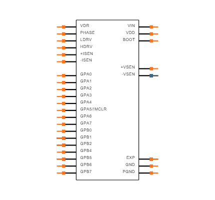 MCP19111T-E/MQ Symbol