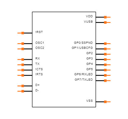 MCP2200T-I/SS Symbol