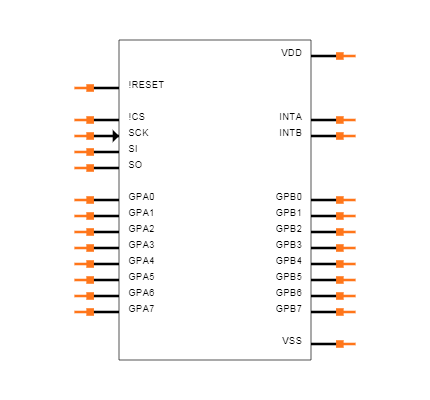 MCP23S18-E/SO Symbol
