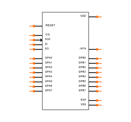 MCP23S18T-E/MJ Symbol
