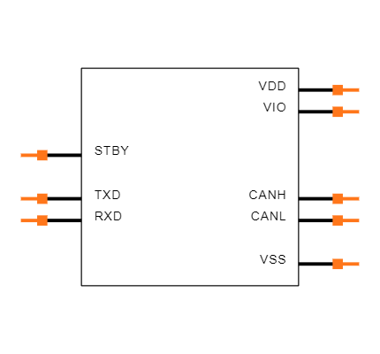 MCP2562-E/P Symbol