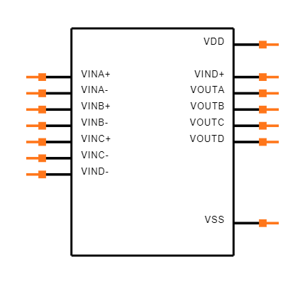 MCP6024-E/ST Symbol