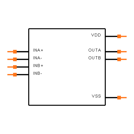 MCP6042-I/P Symbol