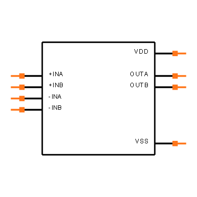 MCP6142-I/P Symbol