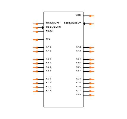PIC16C55-HS/P Symbol