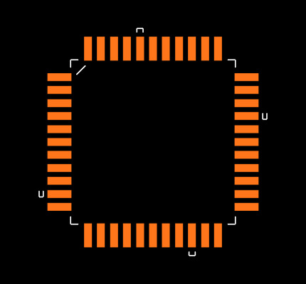 PIC16F77-E/PT Footprint