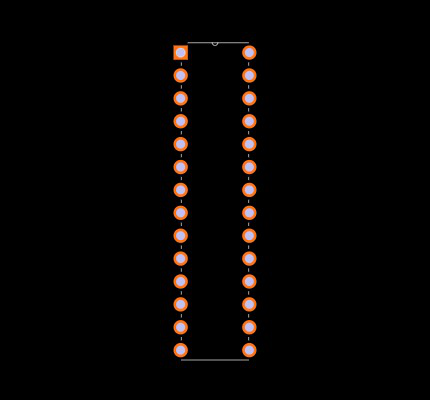 PIC16F876-04I/SP Footprint