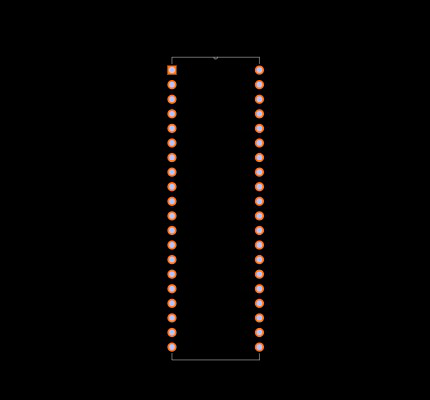 PIC17C44-25/P Footprint
