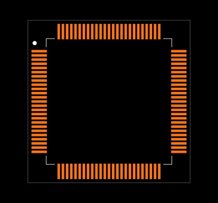 PIC24FJ128GA010-I/PT Footprint