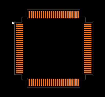PIC32MK1024GPE100-I/PT Footprint