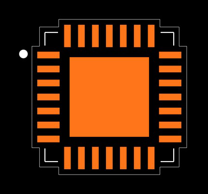 PIC32MX274F256BT-I/MM Footprint
