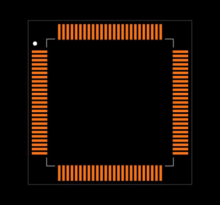 PIC32MX340F128L-80I/PT Footprint
