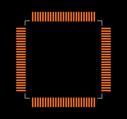 PIC32MX340F128L-80V/PT Footprint