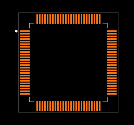 PIC32MX575F512L-80I/PF Footprint