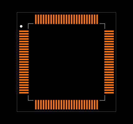 PIC32MX675F512L-80I/PT Footprint