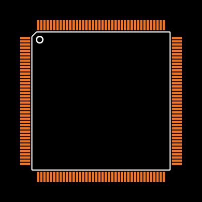 A42MX09-PQG160A Footprint