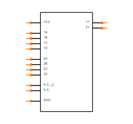 74HC21D,653 Symbol