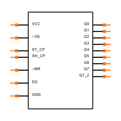 74HC595D,118 Symbol