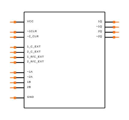 M74HC221RM13TR Symbol