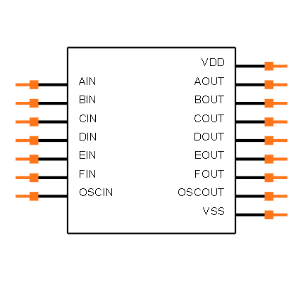 MC14490P Symbol