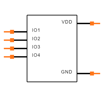 TESD5V0V4UCX6 RFG Symbol