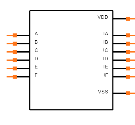 CD4069UBEE4 Symbol