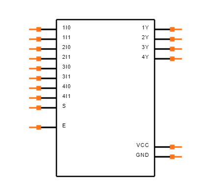 CD74HC157E Symbol