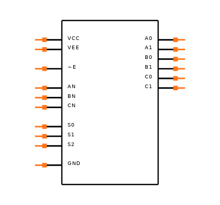 CD74HC4053E Symbol