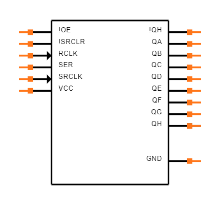 CD74HC595DWR Symbol