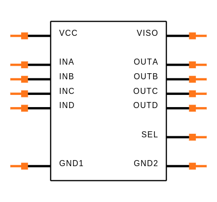ISOW7840DWE Symbol