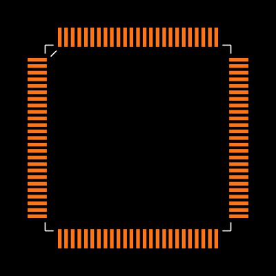 LM3S1958-EQC50-A2T Footprint