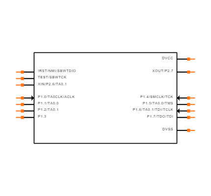 MSP430G2001IN14 Symbol