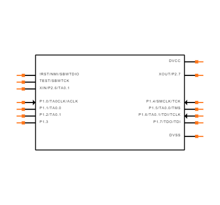 MSP430G2201IPW14R Symbol