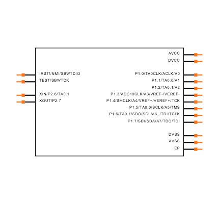 MSP430G2402IRSA16R Symbol