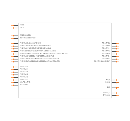 MSP430G2553IRHB32R Symbol
