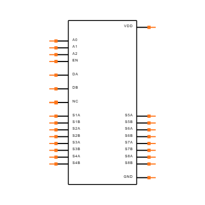 MUX36D08IPW Symbol
