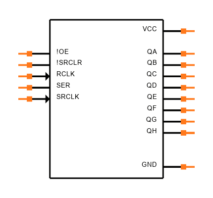 SN74AHC595DRE4 Symbol