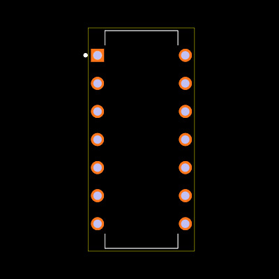 SN74ALS74AN Footprint